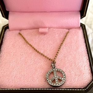 Juicy Couture peace sign necklace